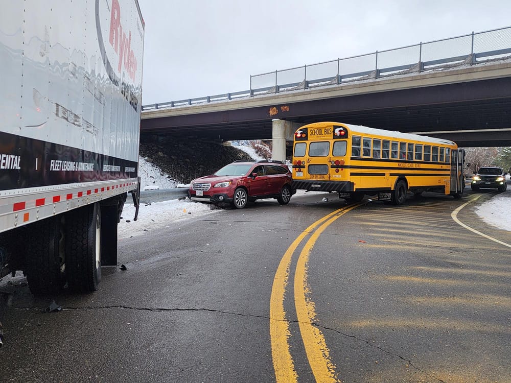 School bus involved in 3-car accident on Frontage Road post image