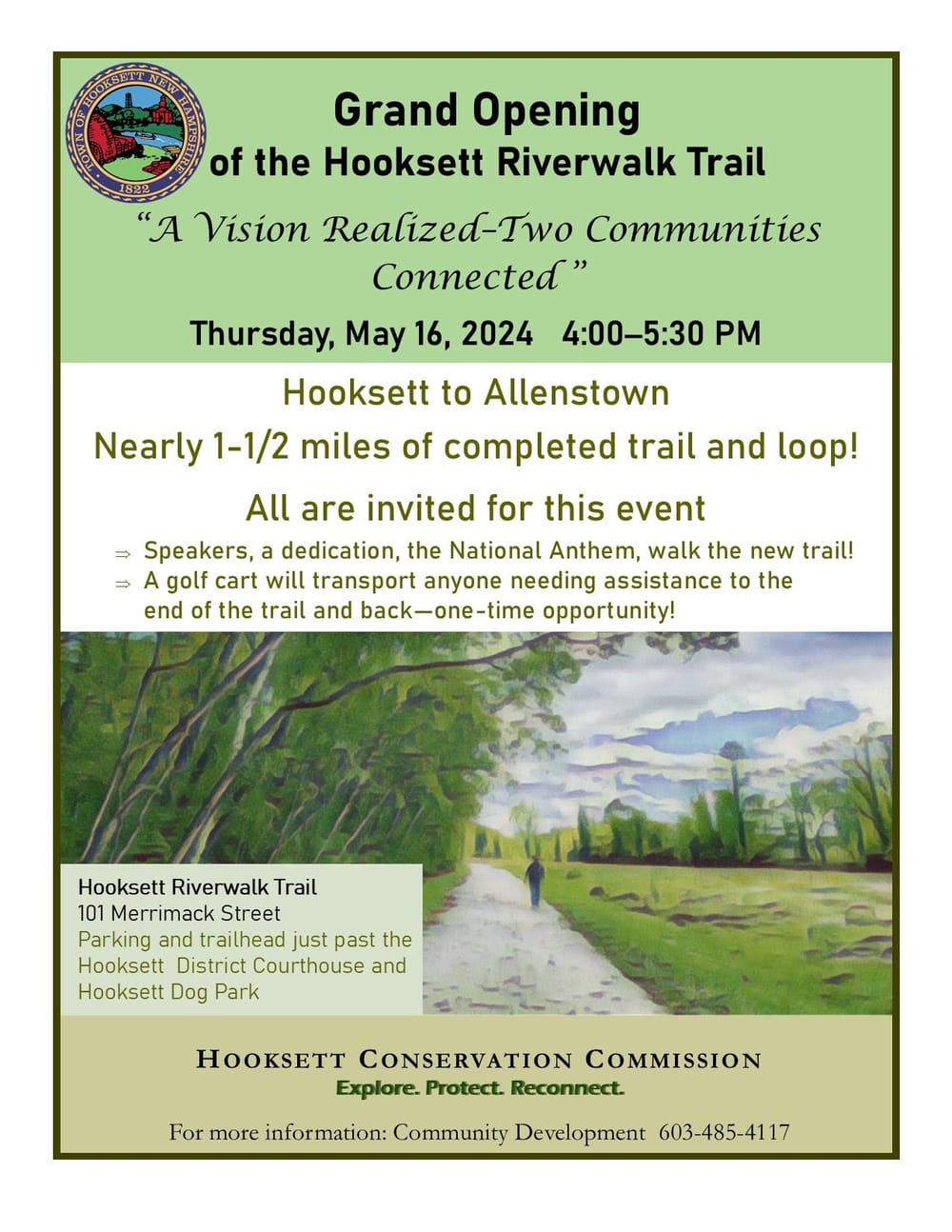 May 16: Save the date for the Grand Opening of Hooksett Riverwalk Trail post image