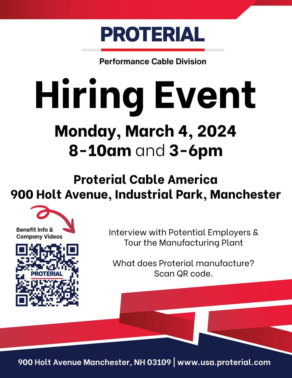 March 4: Job fair at Proterial Manufacturing on Holt Ave. post image