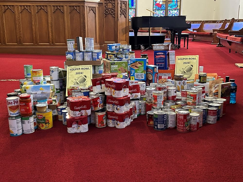 First Congregational Church supports Greater Manchester “Souper Bowl” food drive post image