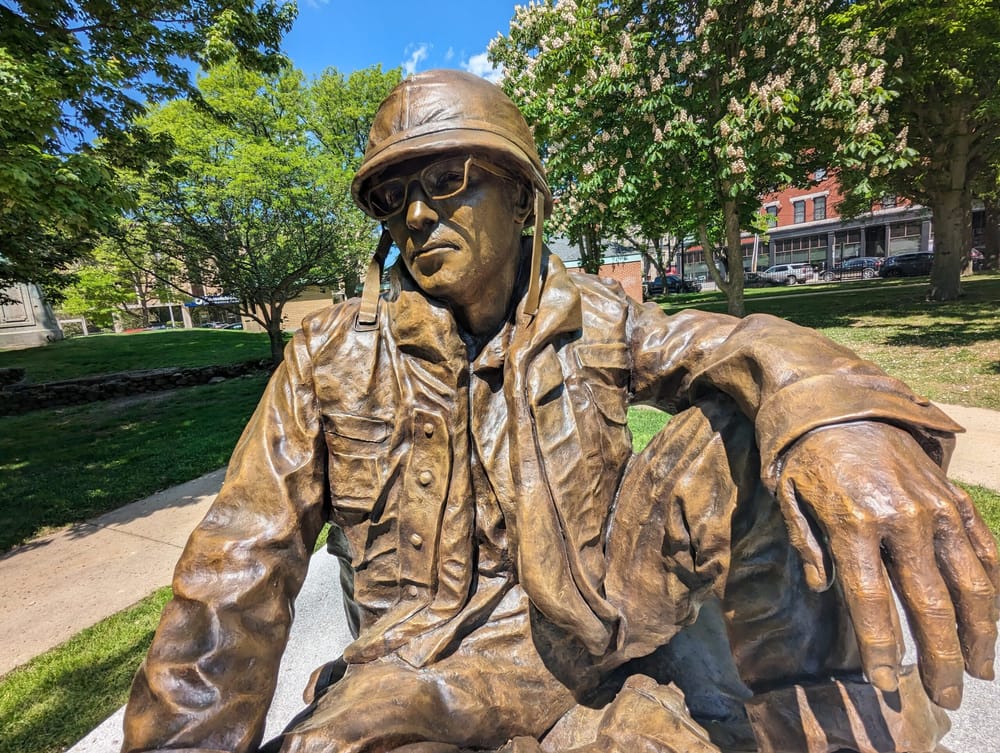 Statue honoring war photographers dedicated on Memorial Day Weekend at Veterans Park post image