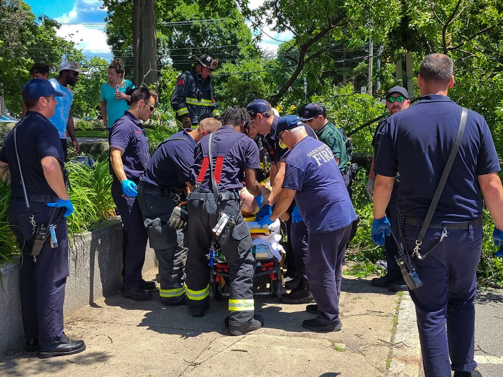 2 people injured when wind topples part of a tree on Hanover Street post image