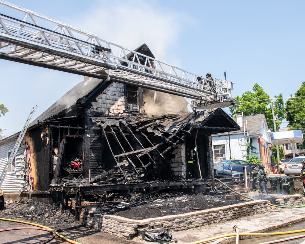 Fire crews battle 2-alarm blaze: 1 dog rescued, 1 dog died; firefighter treated for heat exhaustion post image