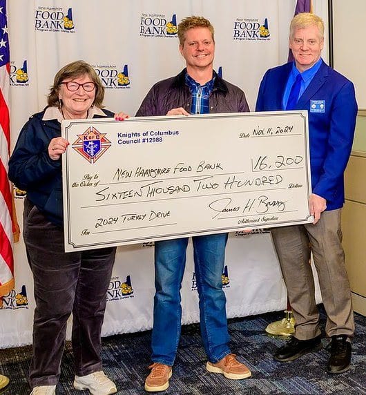 Bedford Knights of Columbus and St. Elizabeth Seton Church raise more than $16,000 for NH Food Bank post image