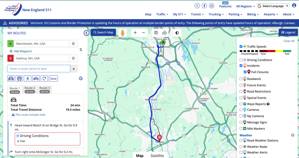 Traveling for the holiday? Check road conditions for your route with NewEngland511 post image