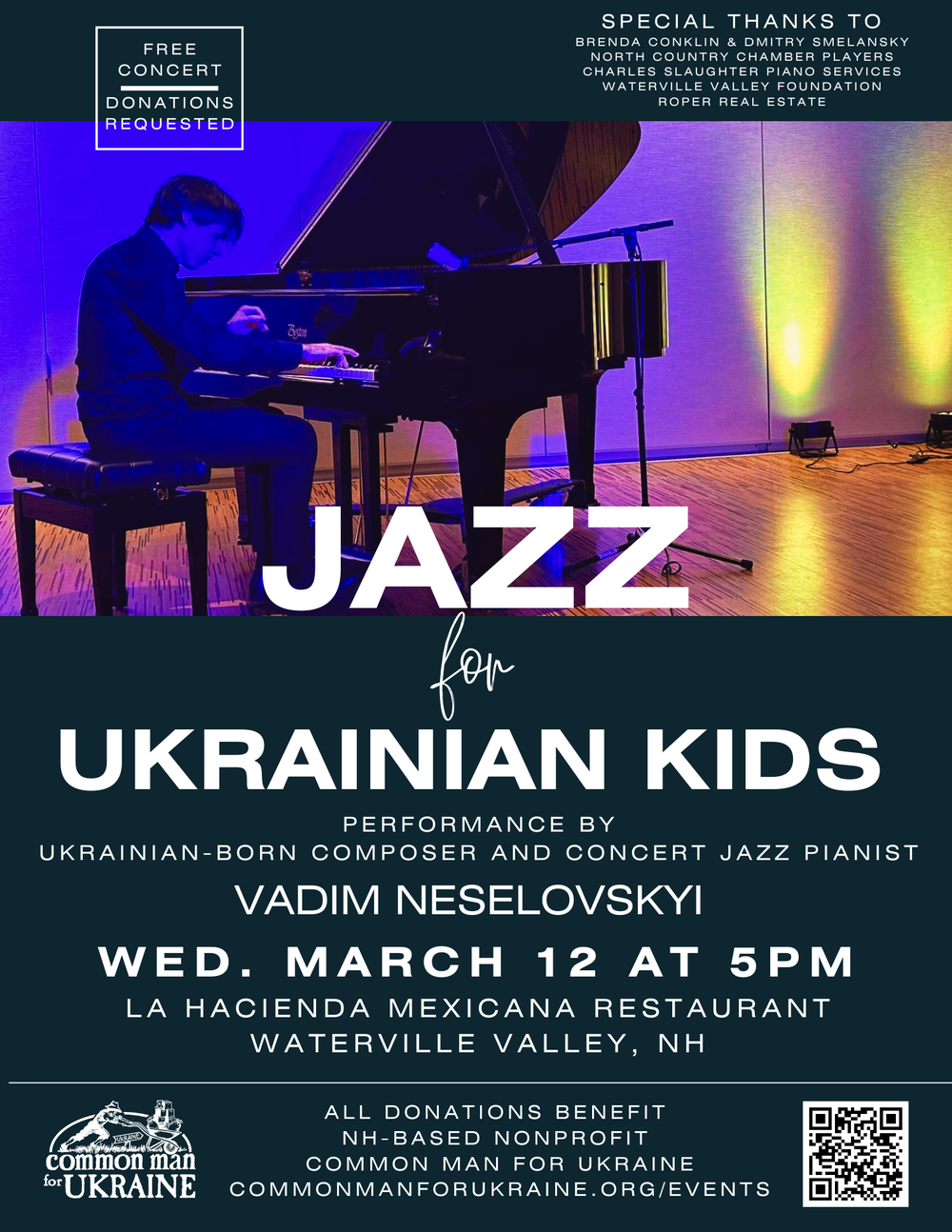 March 12: World-class jazz performance in Waterville Valley to benefit Ukrainian children post image
