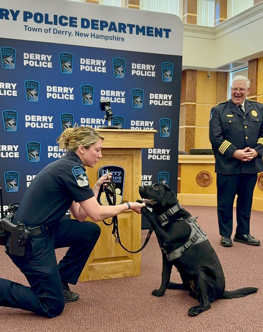 Derry Police comfort dog Bear reports for duty post image