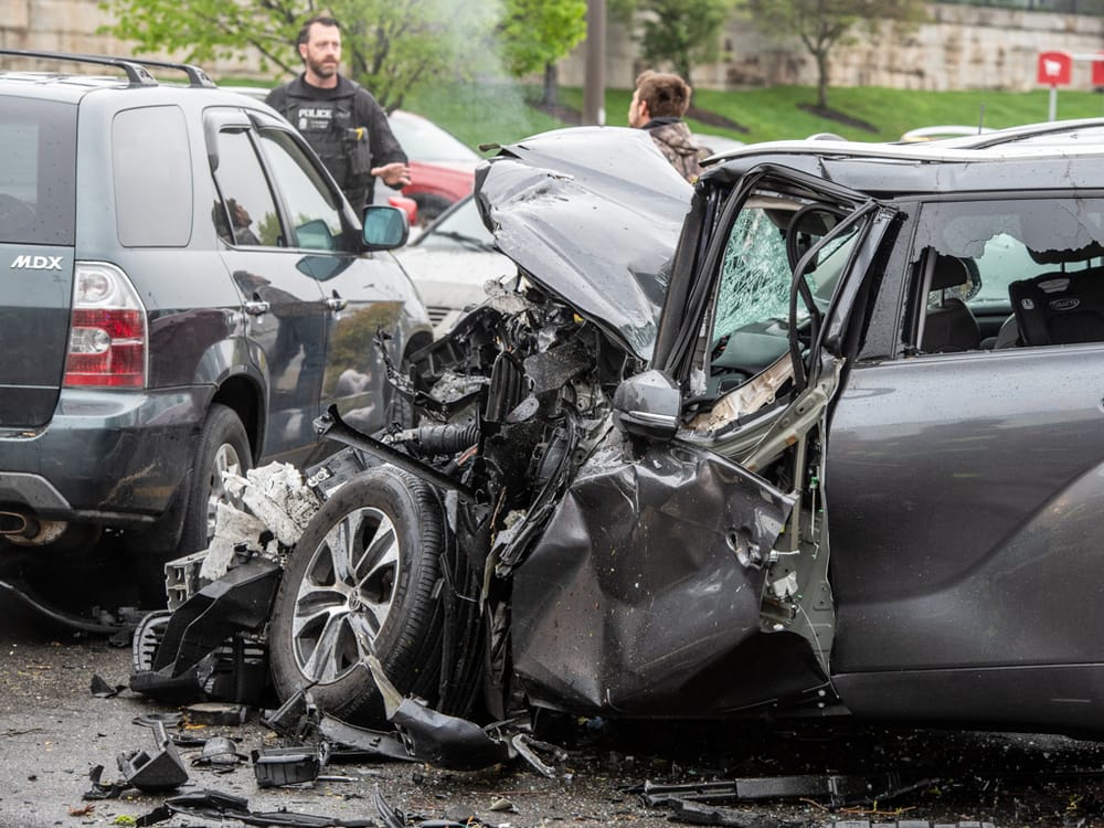 Several vehicles damaged after driver loses control in Market Basket parking lot post image
