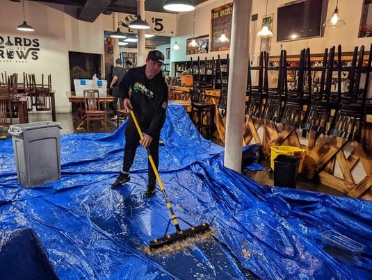 Boards and Brews hit with water damage from Monday’s storm post image