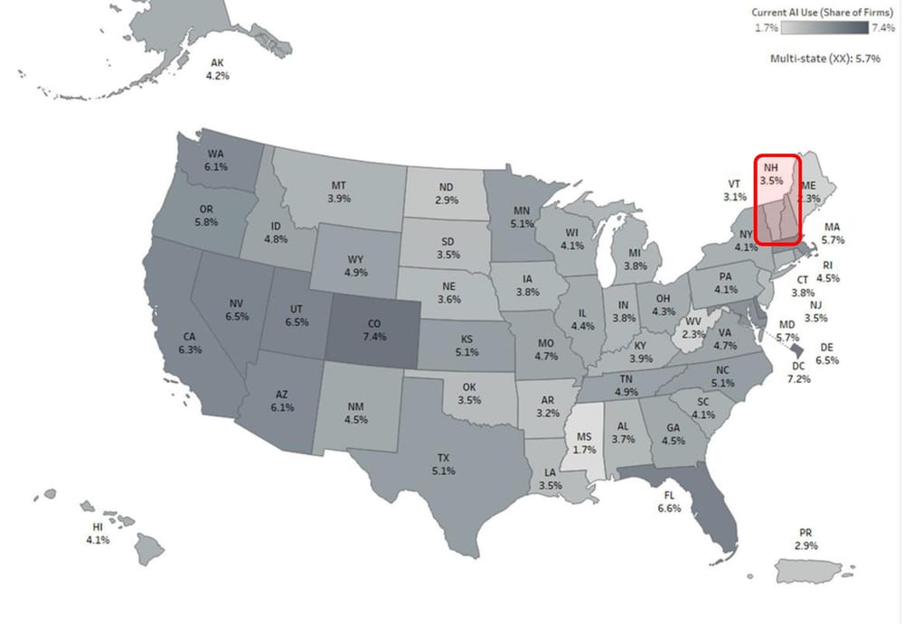 NH businesses lag when it comes to AI use, expectations, Census tracking shows post image